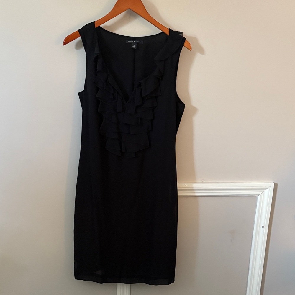 Banana Republic Black Ruffle Mini Dress